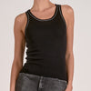 Elan Black or Cream Tank with Contrast Stiching