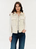Cream Exposed Stitch Detachable Hooded Vest