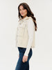 Cream Exposed Stitch Detachable Hooded Vest