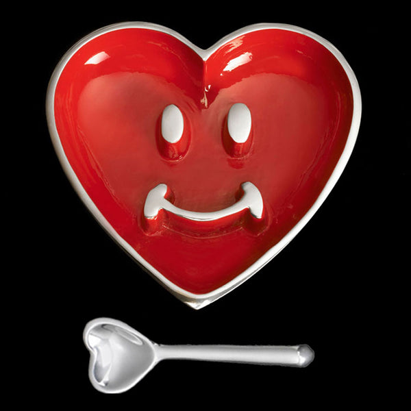Pauli Smiley Heart Bowl With Heart Spoon