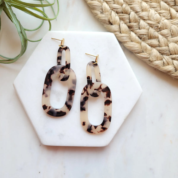 Chrissy Blonde Tortoise Acrylic Earrings
