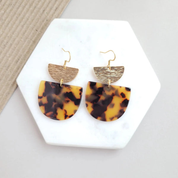 Harper Tortoise Acrylic Earrings