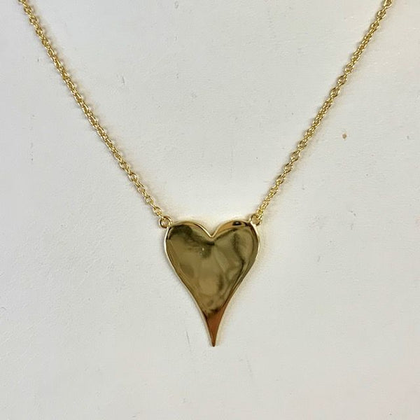 Sterling Or Gold Elongated Heart Necklace