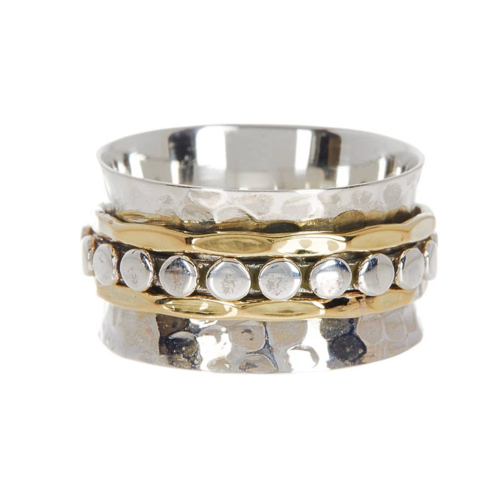 Two-Tone Textured Spinner Ring