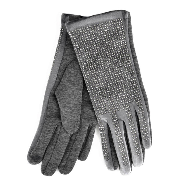 Women's Rhinestone Studded Touch Screen Winter Gloves
