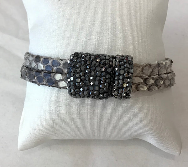 Leather And Swarovski Crystal Bracelet