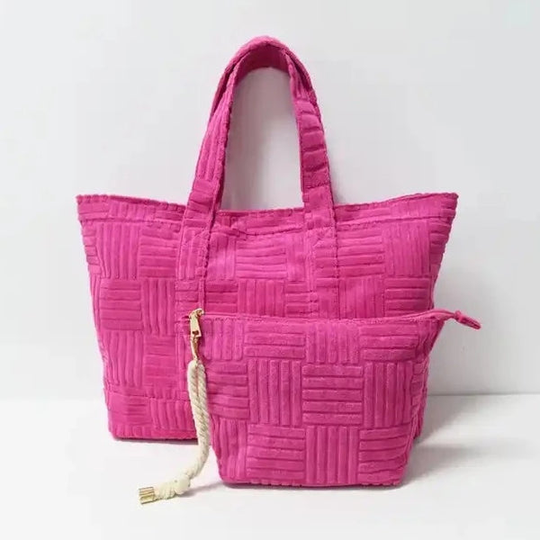 The New Terry Cloth Beach Tote And Pouch