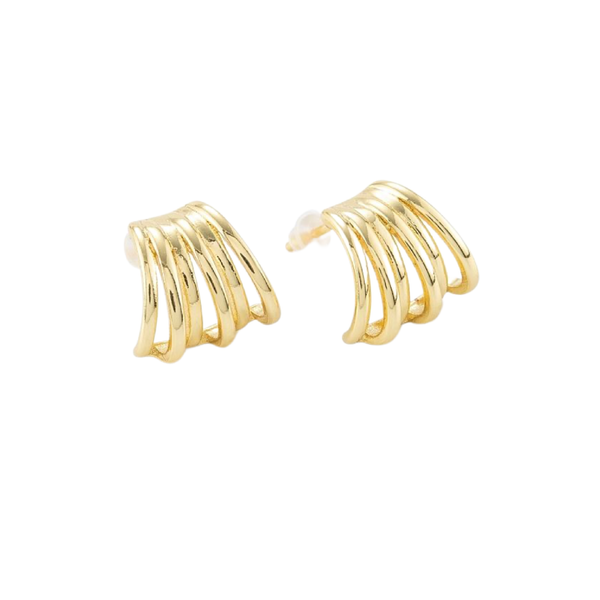 Gold Illusion Huggie Hoop Earrings