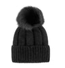 Angora Knit Hat With Fox Fur Pompom
