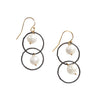 Sterling Silver Oxodized Double Silver Circle Earrings