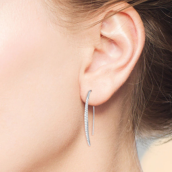 Illusions Pave Linear Drop Earrings