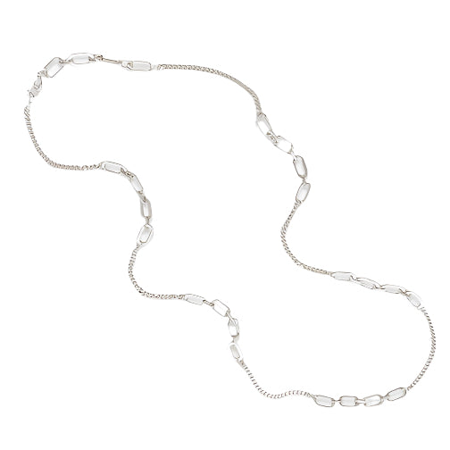 36" Octagon Paperclip and Curb Chain Necklace