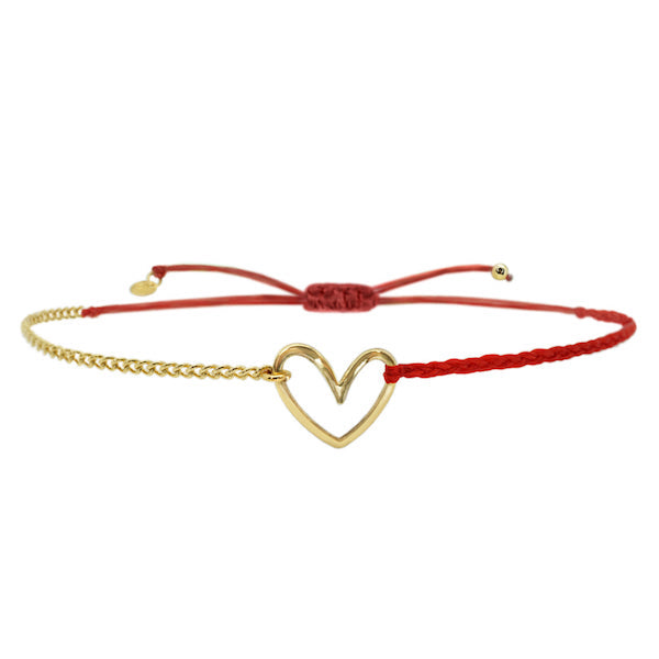 Gold Heart String Bracelet
