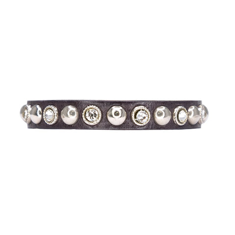 Leather Cuff With Silver Studs