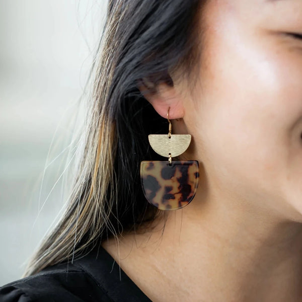 Harper Tortoise Acrylic Earrings