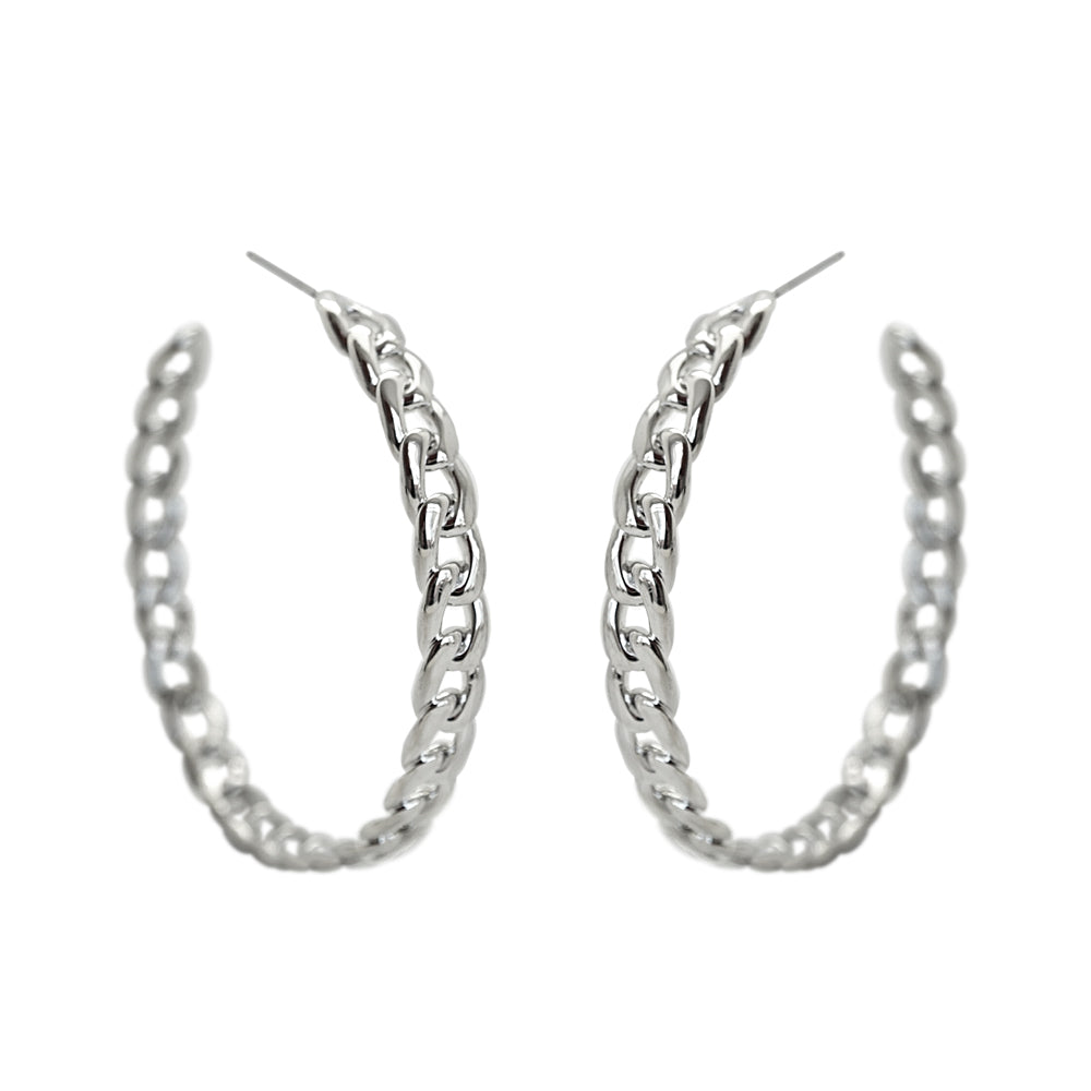 Curb Chain Hoop Earrings