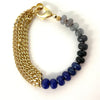 Multi Color Beads & Curb Chain Bracelet