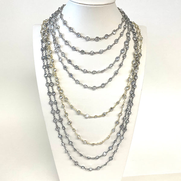 60" Diamond By The Yard Bezel Necklace