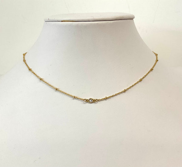 Sloane Clear Bezel Set Necklace