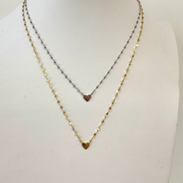Faceted Chain With Heart Necklace
