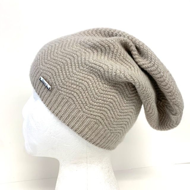 Wool & Cashmere Houndstooth Slouchy Hats