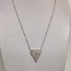 Extra Large Elongated CZ Pave Heart Necklace