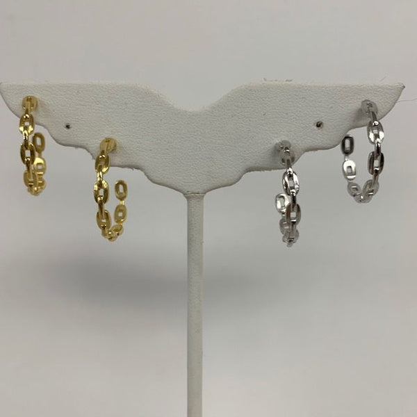 Small And Medium Link Chain Hoop Earrings