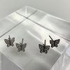 Tiny  Pave Butterfly Post Earrings