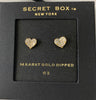 Secret Box Pave Heart Post Earrings