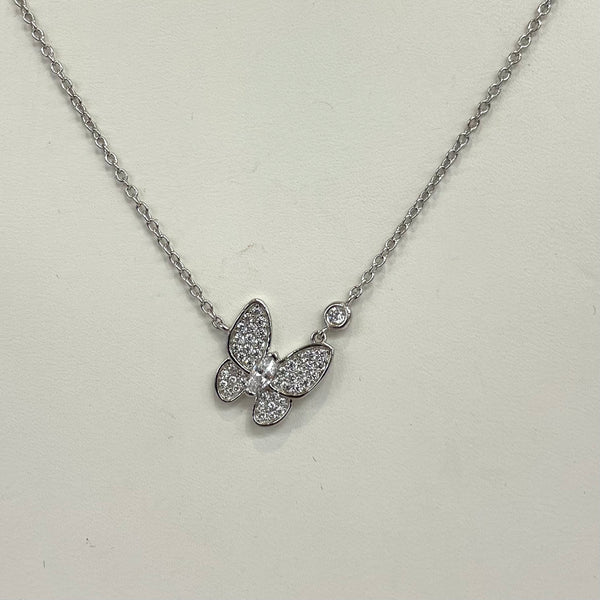 Pretty Pave Butterfly Necklace