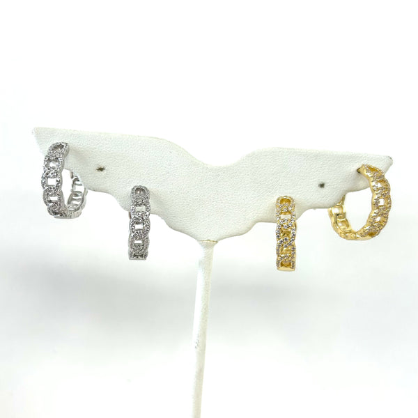 CZ Cuban Link Earrings