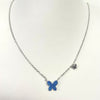 Blue CZ & Silver Butterfly Necklace