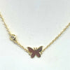 Small Gold Butterfly Necklace With Bezel