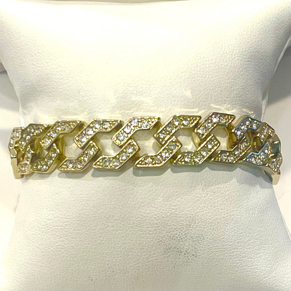 Pave Hexagonal link Bracelet