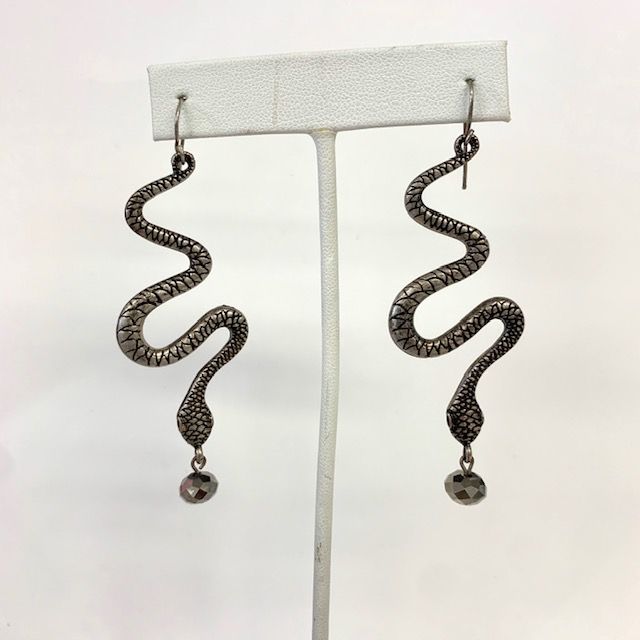 Snake Earring With Crystal Drop