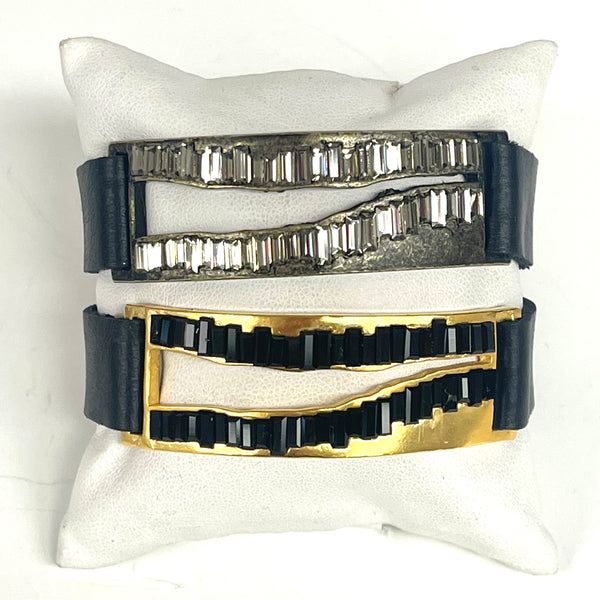 Raw Edge Gold & Black Baguette Bracelet