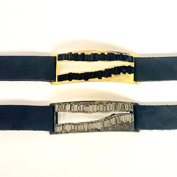 Raw Edge Clear Baguette Bracelet