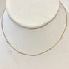 Gold Necklace with Inlay Silver Beads