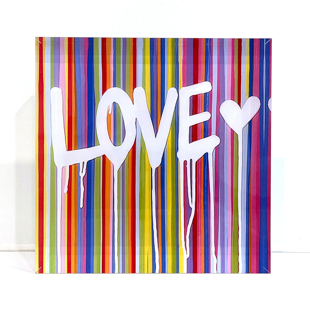 Dripping Love And Heart Acrylic Blocks