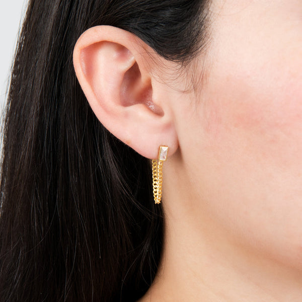 Baguette CZ On Curb Chain