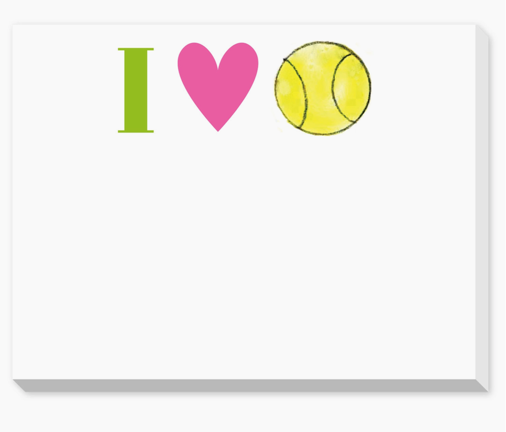 I Heart Tennis Note Dittie Note Pad