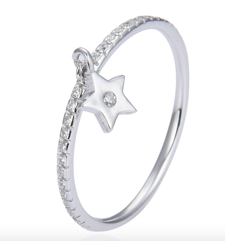 Sterling Silver Mini Cz Star Ring