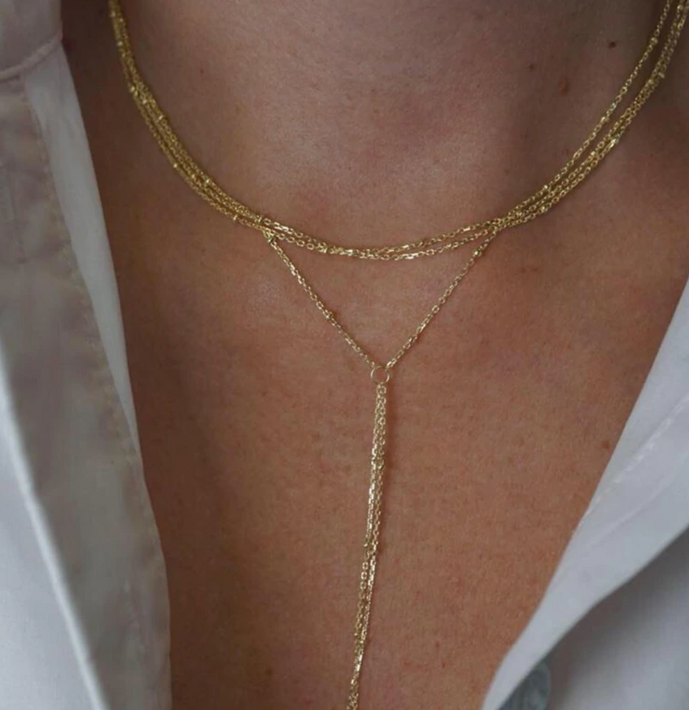 Triple Layer Lariat Necklace