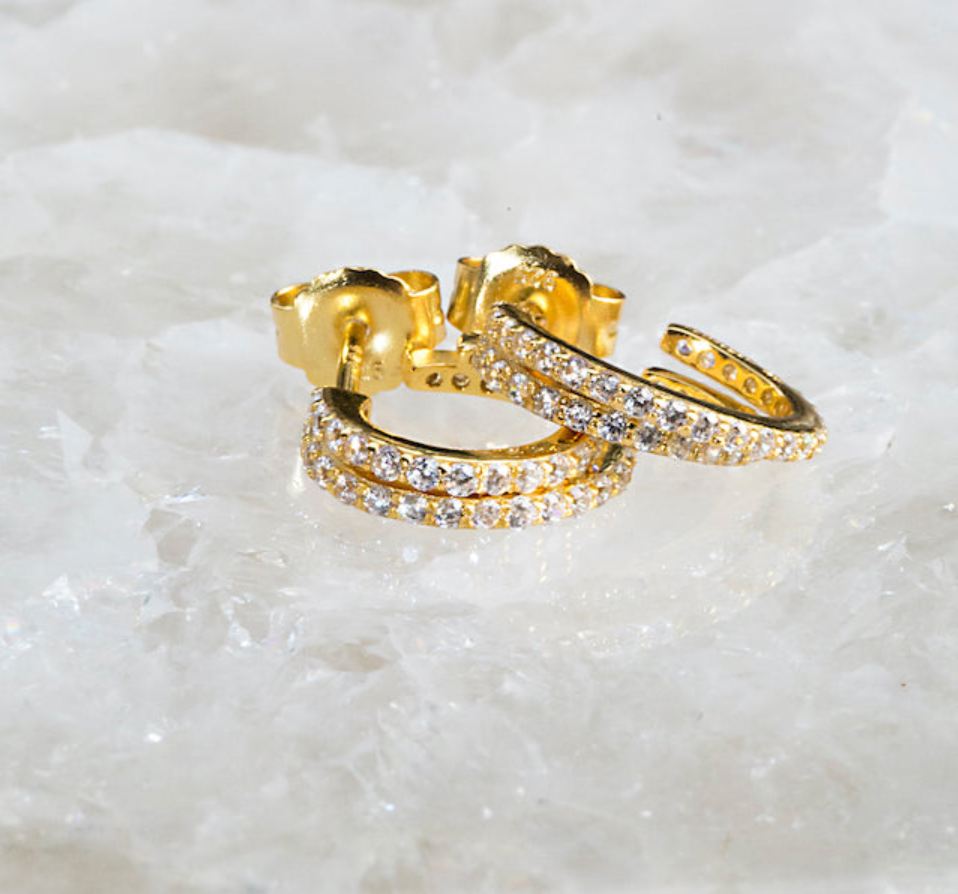 Double Row CZ Huggies
