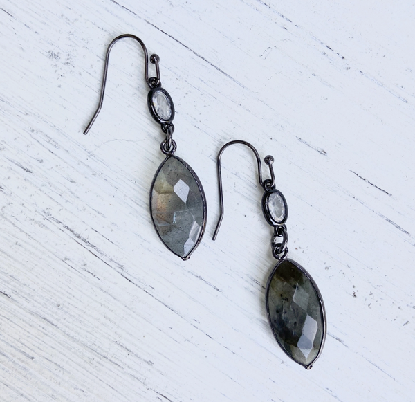 Labradorite Marquise Earrings