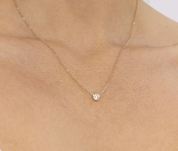 Stephanie Bezel Set CZ Necklace