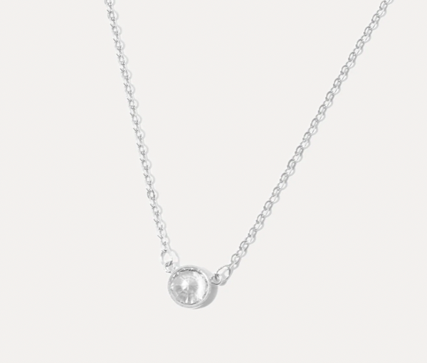 Stephanie Bezel Set CZ Necklace
