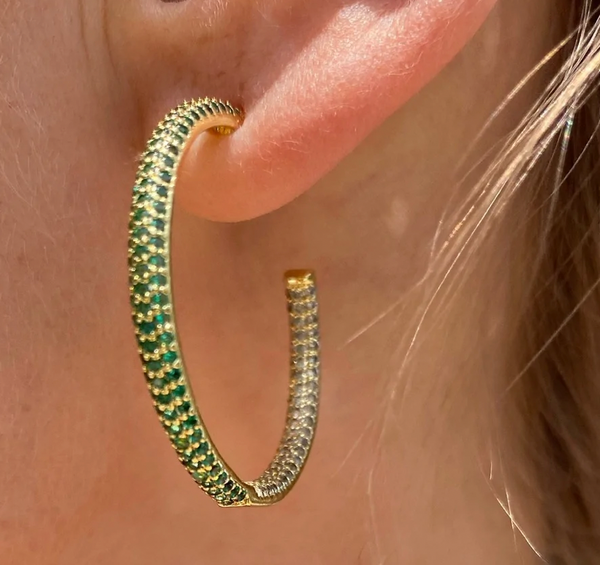 CZ Pink Paris Hoop Earring