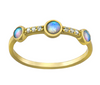Gold Stackable Opal And CZ Ring