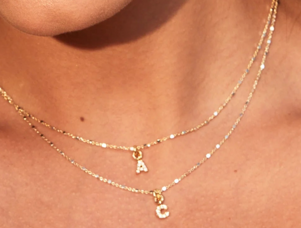 Shimmer Chain Initial Necklace
